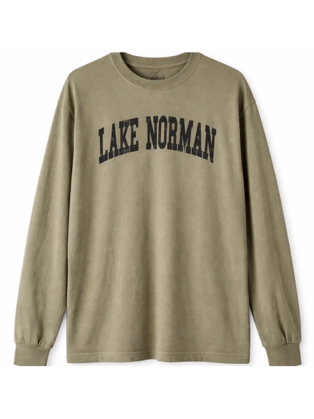 Comfort Colors Lake Norman NC Olive Green Long Sleeve Tee XL Collegiate - Picture 1 of 6